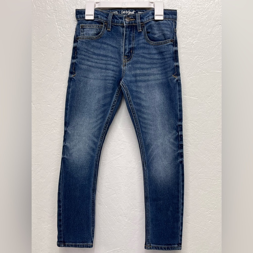 Cat & Jack - Girls Ultimate Stretch Taper Mid Rise Adjustable Waist Jeans 8